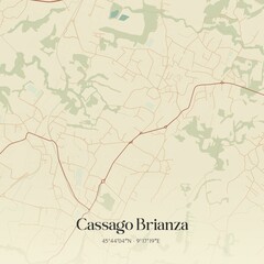 Obraz premium Vintage map of Cassago Brianza, Italy.