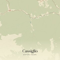 Vintage map of Cassiglio, Italy.