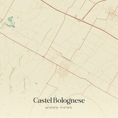 Vintage map of Castel Bolognese, Italy.
