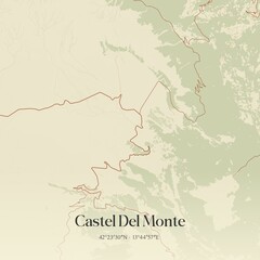 Obraz premium Vintage map of Castel Del Monte, Italy.