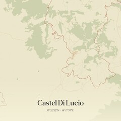 Fototapeta premium Vintage map of Castel Di Lucio, Italy.