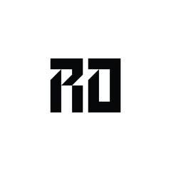 RO monogram logo design letter text name symbol monochrome logotype alphabet character simple logo