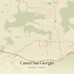 Obraz premium Vintage map of Castel San Giorgio, Italy.