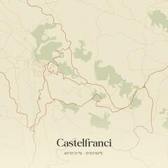 Fototapeta premium Vintage map of Castelfranci, Italy.