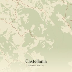 Vintage map of Castellania, Italy.