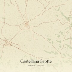 Vintage map of Castellana Grotte, Italy.