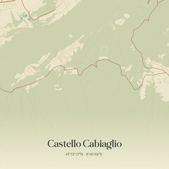 Obraz premium Vintage map of Castello Cabiaglio, Italy.