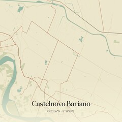 Obraz premium Vintage map of Castelnovo Bariano, Italy.