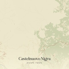 Obraz premium Vintage map of Castelnuovo Nigra, Italy.