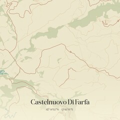 Obraz premium Vintage map of Castelnuovo Di Farfa, Italy.