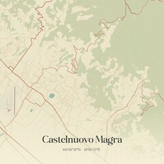 Vintage map of Castelnuovo Magra, Italy.