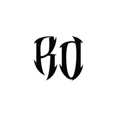 RO monogram logo design letter text name symbol monochrome logotype alphabet character simple logo