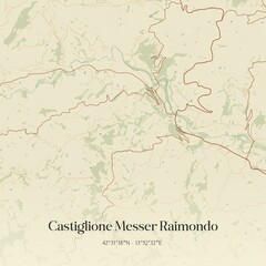 Fototapeta premium Vintage map of Castiglione Messer Raimondo, Italy.