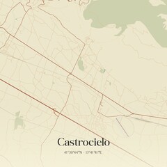 Vintage map of Castrocielo, Italy.