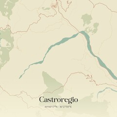 Fototapeta premium Vintage map of Castroregio, Italy.