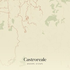 Fototapeta premium Vintage map of Castroreale, Italy.