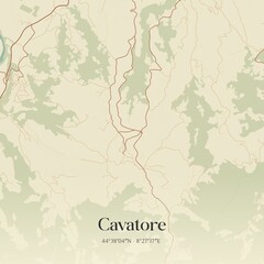 Obraz premium Vintage map of Cavatore, Italy.