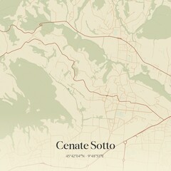 Obraz premium Vintage map of Cenate Sotto, Italy.