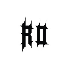RO monogram logo design letter text name symbol monochrome logotype alphabet character simple logo