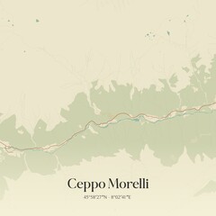 Vintage map of Ceppo Morelli, Italy.