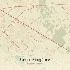 Vintage map of Cerro Maggiore, Italy.