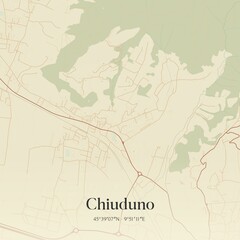 Fototapeta premium Vintage map of Chiuduno, Italy.