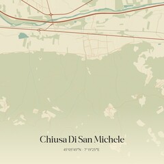 Obraz premium Vintage map of Chiusa Di San Michele, Italy.