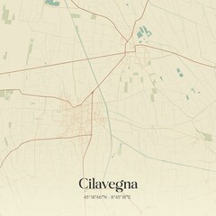 Vintage map of Cilavegna, Italy.