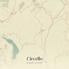 Vintage map of Circello, Italy.