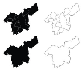 Saraburi map is a province of Thailand, Graphic vector