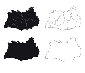 Rayong map is a province of Thailand, Graphic vector