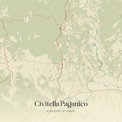 Fototapeta premium Vintage map of Civitella Paganico, Italy.