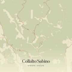Obraz premium Vintage map of Collalto Sabino, Italy.
