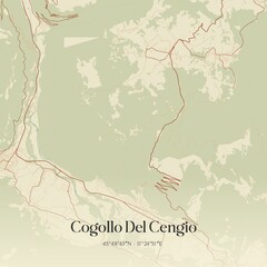 Vintage map of Cogollo Del Cengio, Italy.