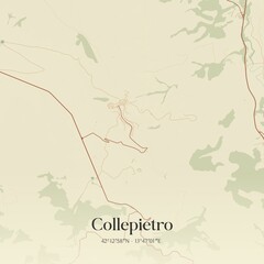 Vintage map of Collepietro, Italy.