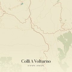 Obraz premium Vintage map of Colli A Volturno, Italy.