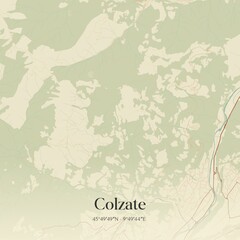Fototapeta premium Vintage map of Colzate, Italy.