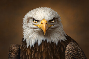 Obraz premium Majestic eagle with proud stance and intense gaze, showcasing strength