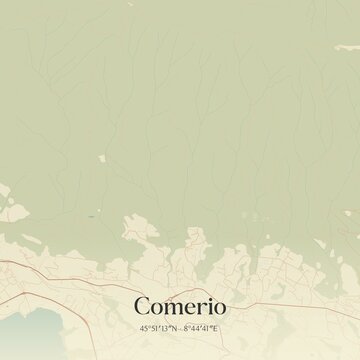 Vintage map of Comerio, Italy.