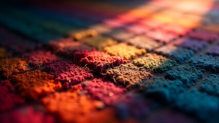 Fototapeta premium a multicolored textured fabric illuminated dramatically