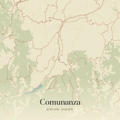 Obraz premium Vintage map of Comunanza, Italy.