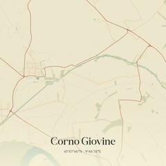 Vintage map of Corno Giovine, Italy.