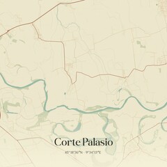 Vintage map of Corte Palasio, Italy.