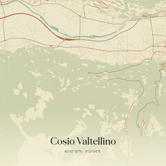 Obraz premium Vintage map of Cosio Valtellino, Italy.
