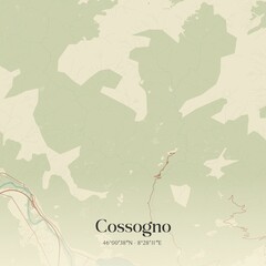 Vintage map of Cossogno, Italy.