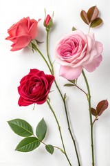Fototapeta premium mixed color rose blank copy space text mock up background