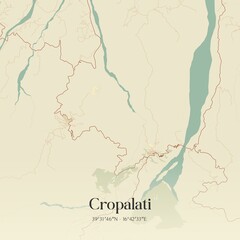 Obraz premium Vintage map of Cropalati, Italy.