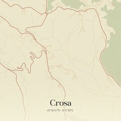 Fototapeta premium Vintage map of Crosa, Italy.