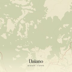 Vintage map of Daiano, Italy.