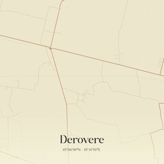 Vintage map of Derovere, Italy.